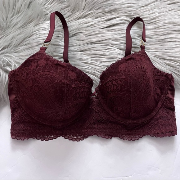 aerie Other - Aerie Burgundy Lace Balconette Bra 34D